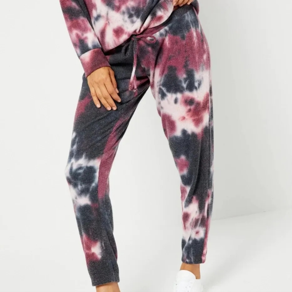 Chaser Brand Maternity Below Waist Ribbed Tie Dye Joggers Sweat Pants Small